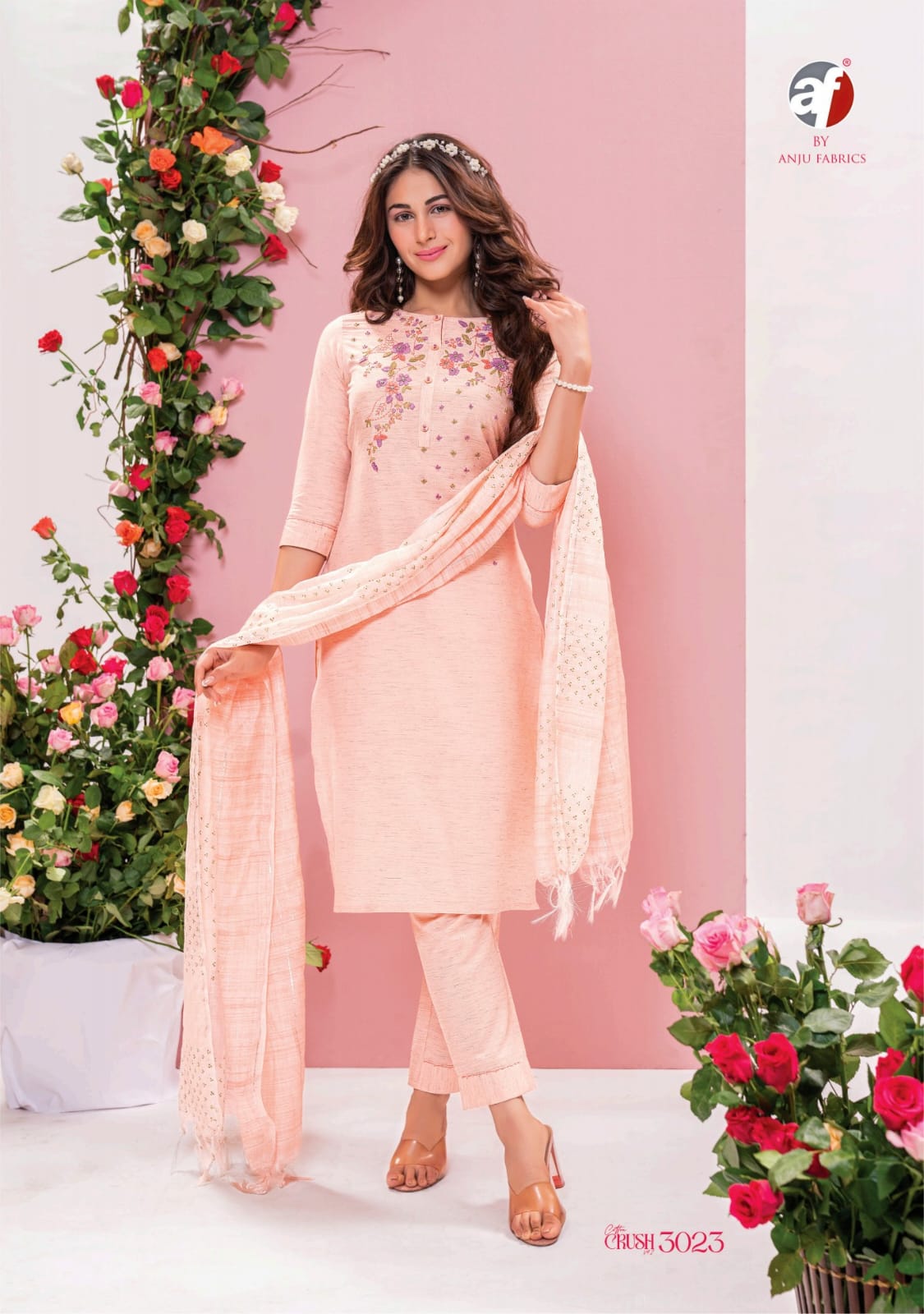 Cotton Crush Vol 2 By Af Cotton Flex Designer Kurti With Bottom Dupatta Wholesale Suppliers In Mumbai